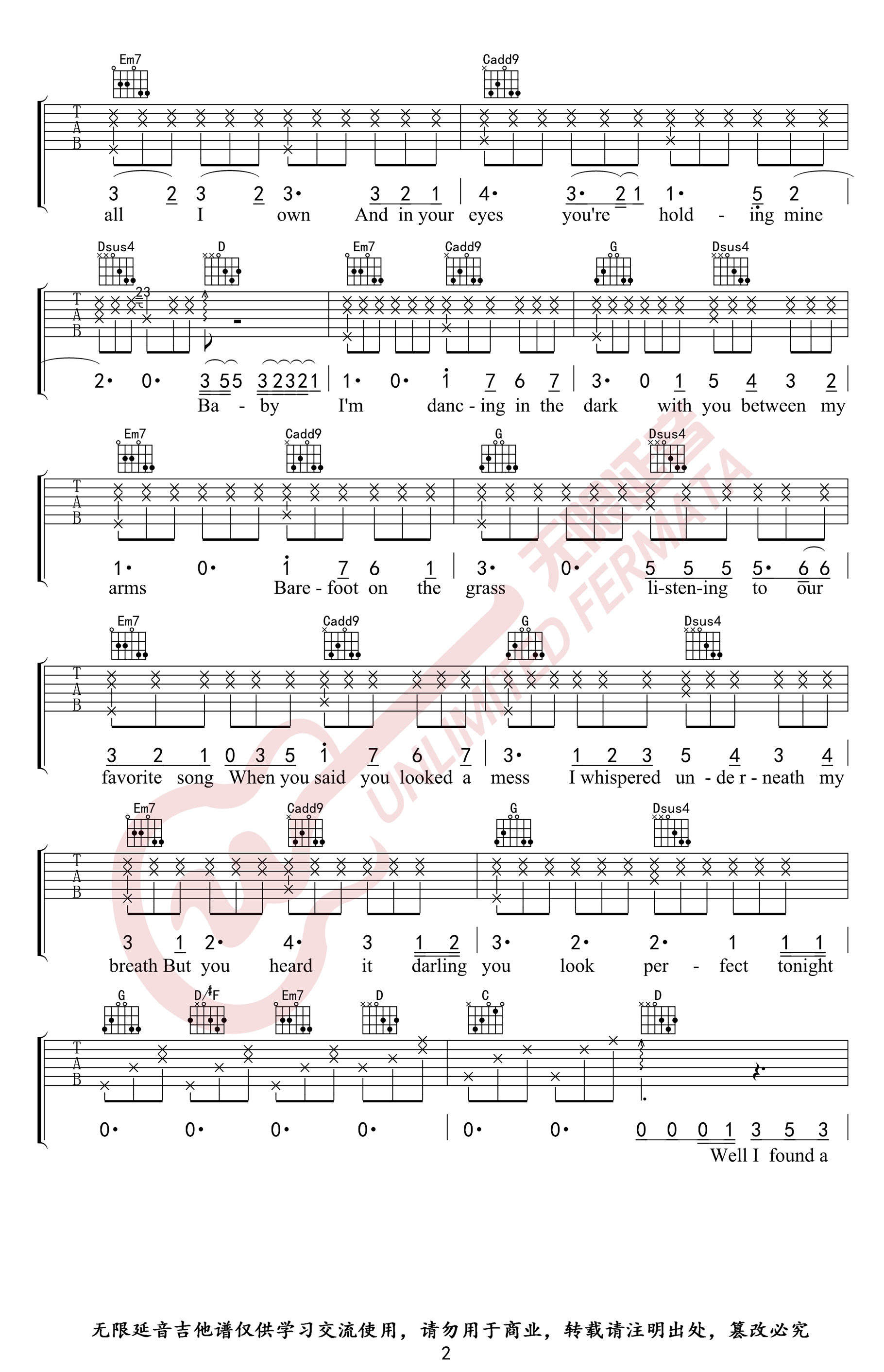 Perfect吉他谱2-Ed-Sheeran