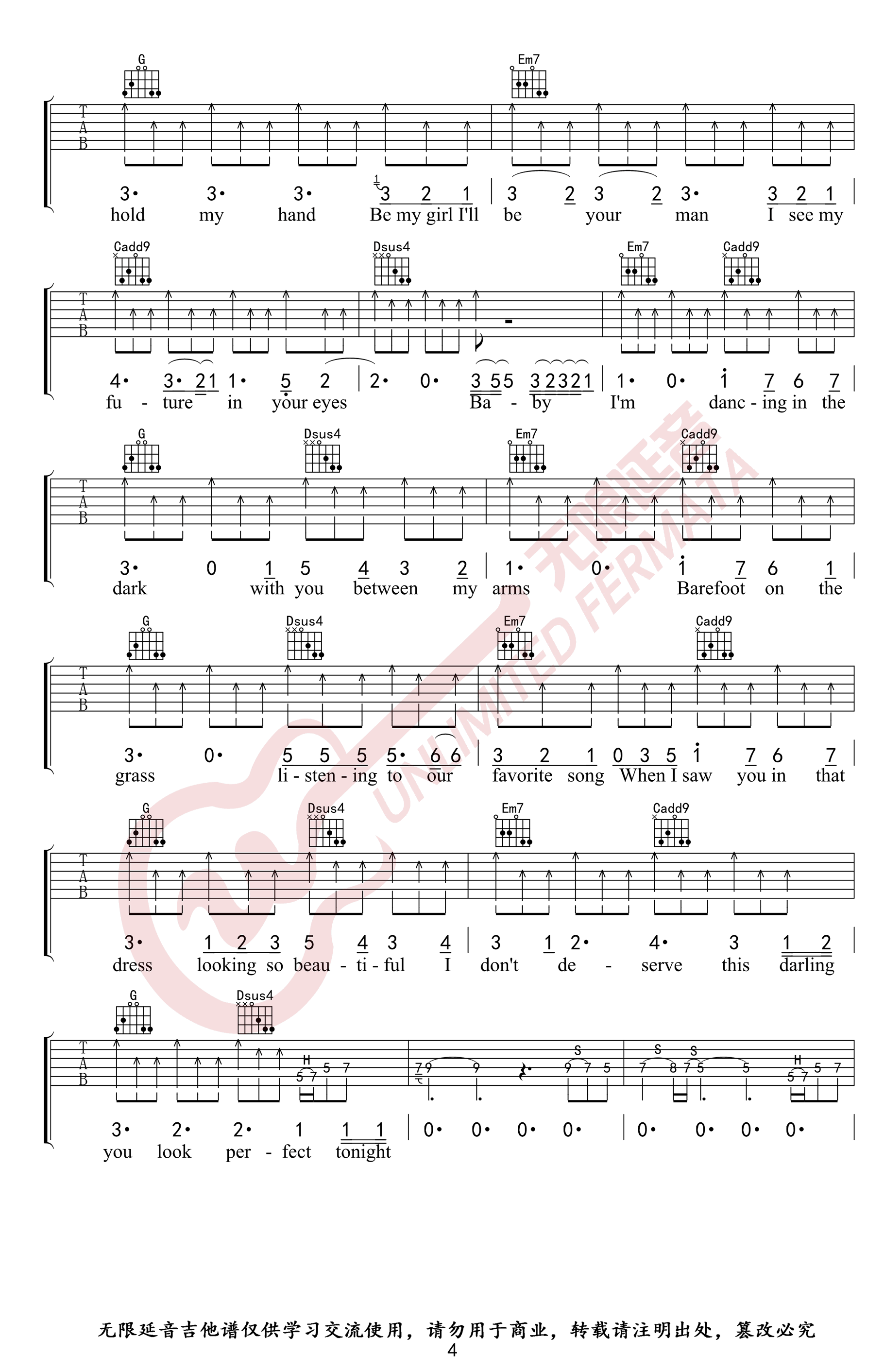 Perfect吉他谱4-Ed-Sheeran