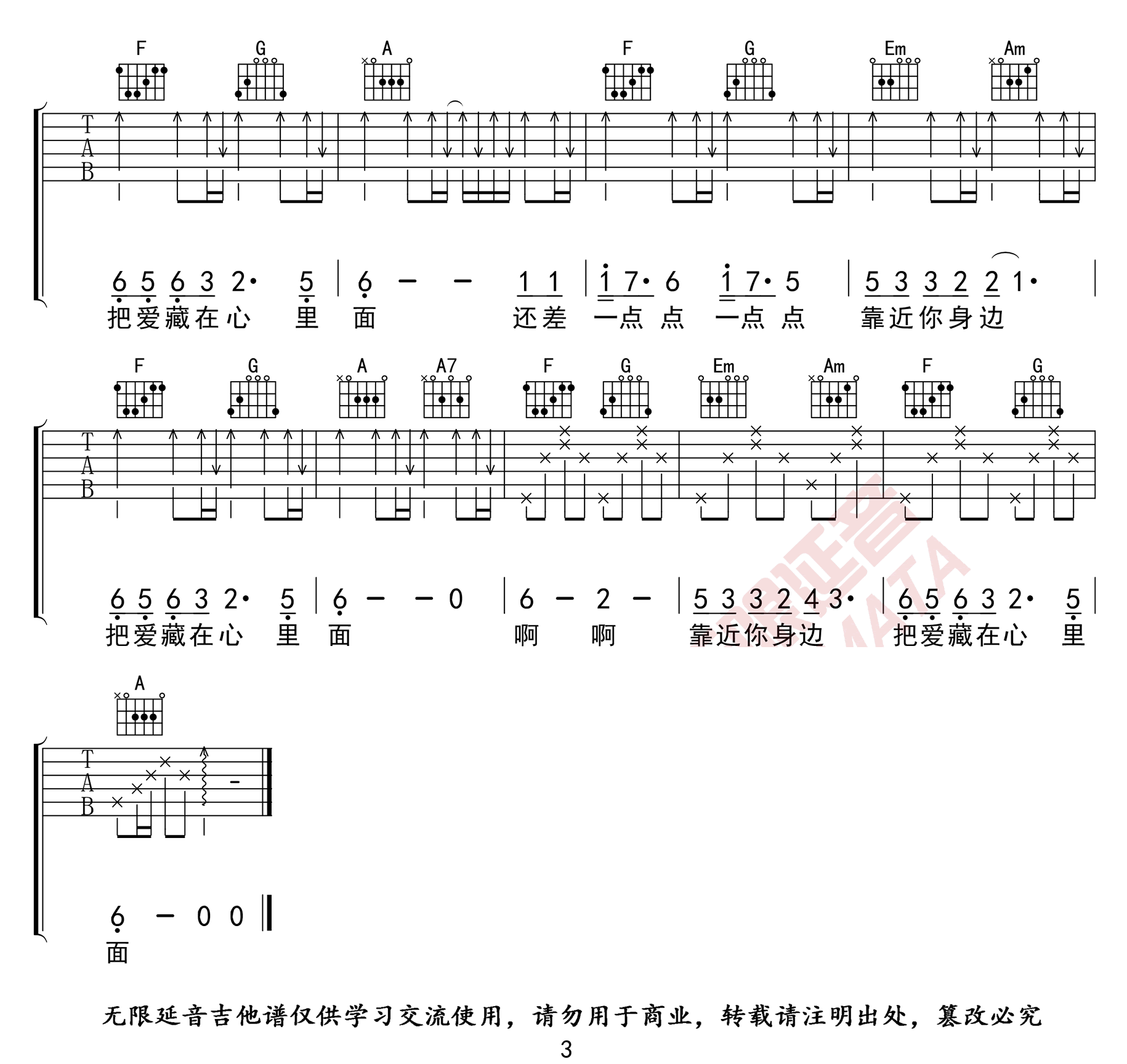 蝴蝶之夏吉他谱3-房东的猫