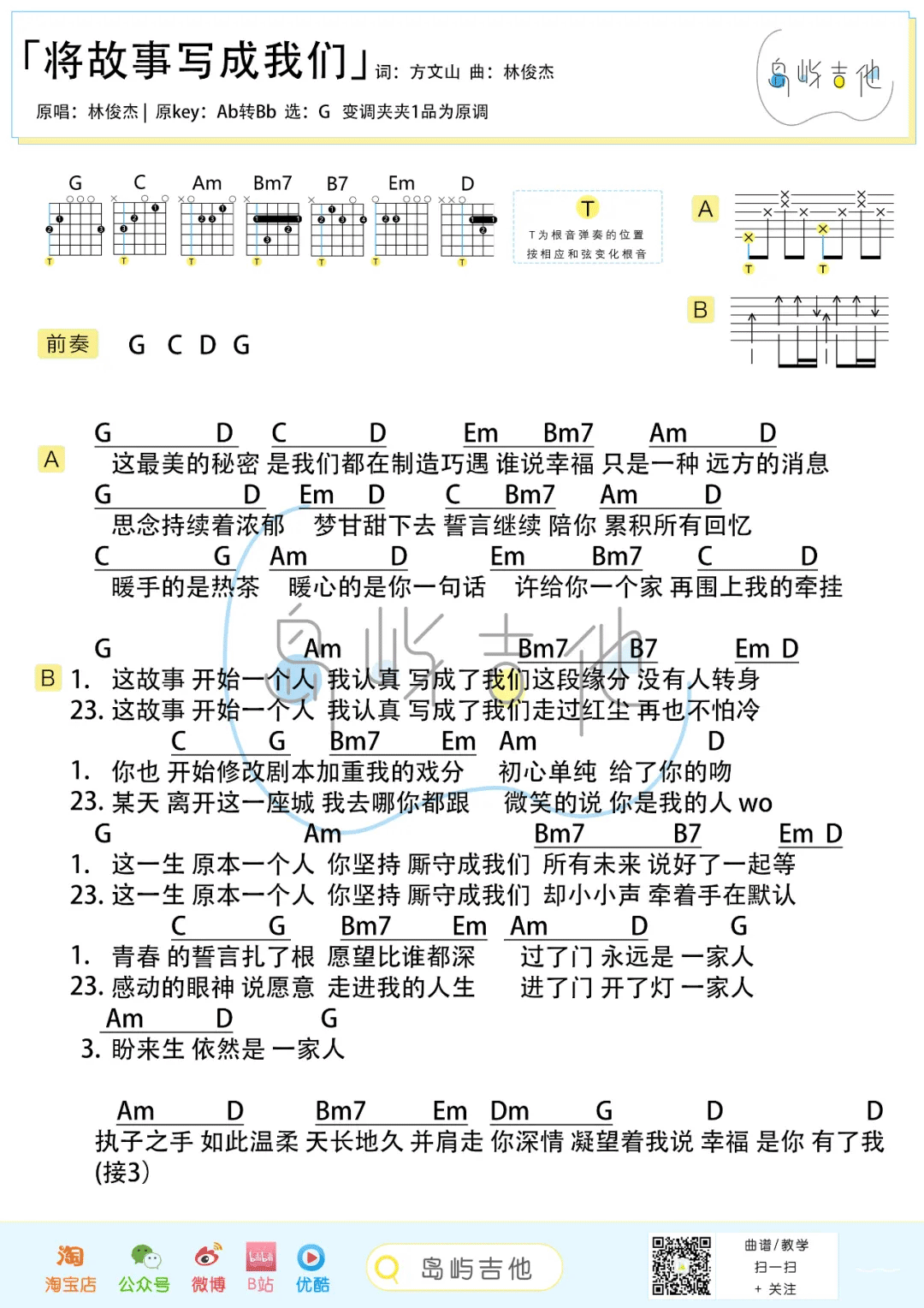 将故事写成我们吉他谱2-林俊杰