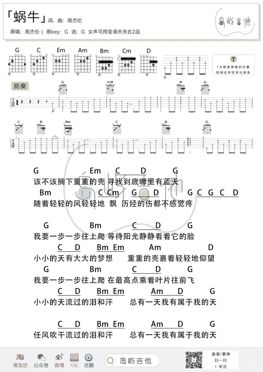 蜗牛吉他谱2-周杰伦