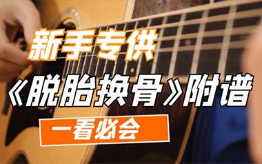 脱胎换骨吉他六线谱_李荣浩_C调原版编配吉他六线谱_吉他弹唱伴奏教程