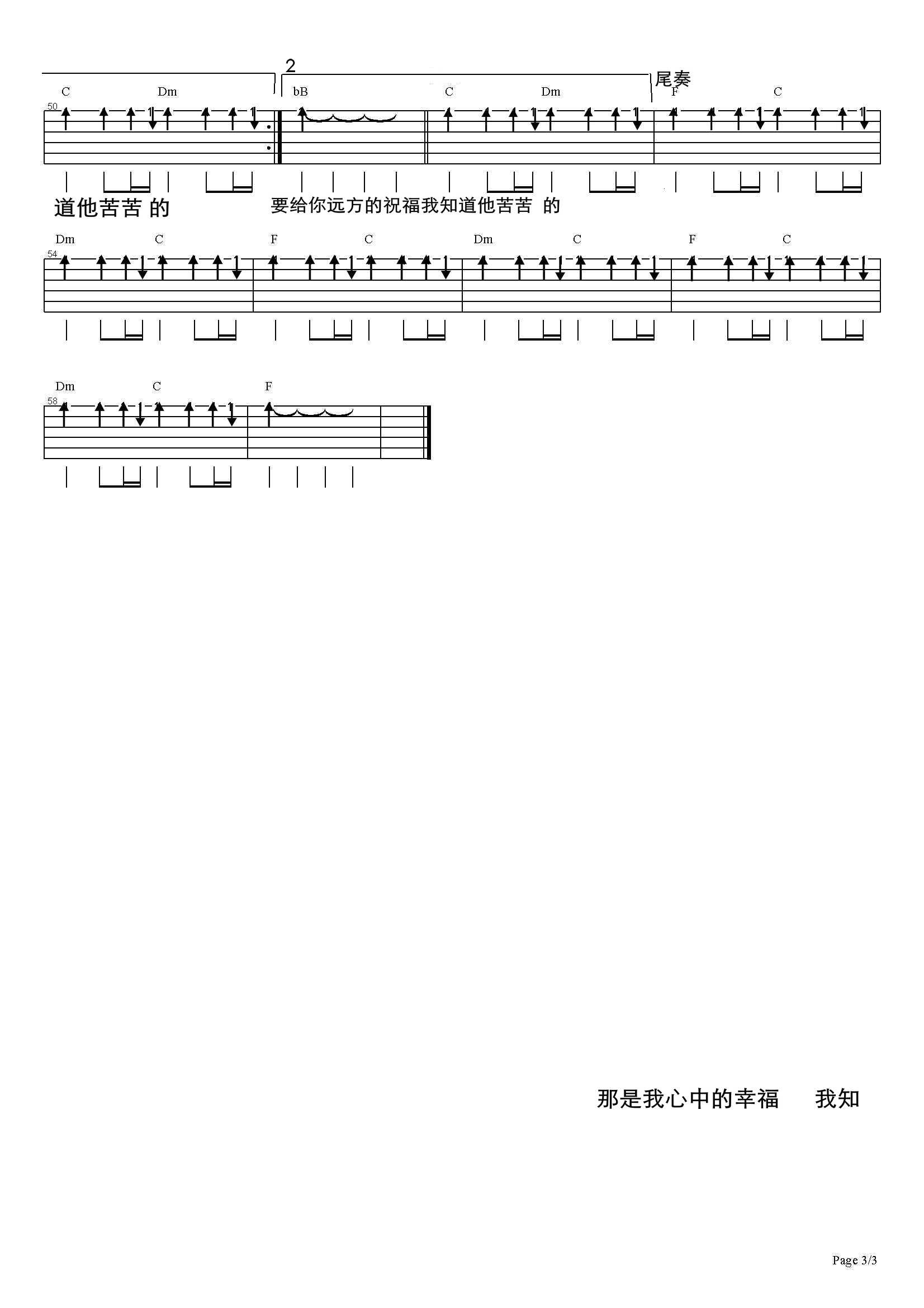 我会好好的吉他谱3-伍佰